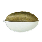 Gold and White Leaf Decorative Tray