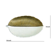 Gold and White Leaf Decorative Tray