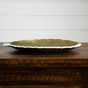 Gold and White Leaf Decorative Tray