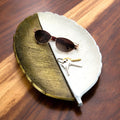 Gold and White Leaf Decorative Tray