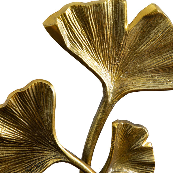 Gold-Finish Ginkgo Leaf Sculpture