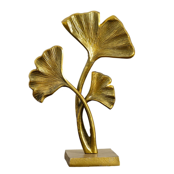 Gold-Finish Ginkgo Leaf Sculpture