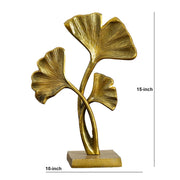 Gold-Finish Ginkgo Leaf Sculpture