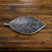 Antiqued Metal Leaf Catchall Tray