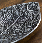 Antiqued Metal Leaf Catchall Tray