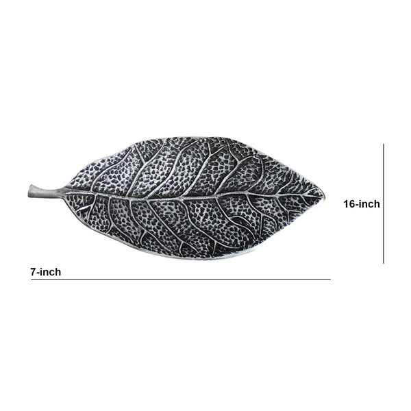 Antiqued Metal Leaf Catchall Tray