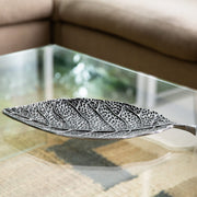 Antiqued Metal Leaf Catchall Tray