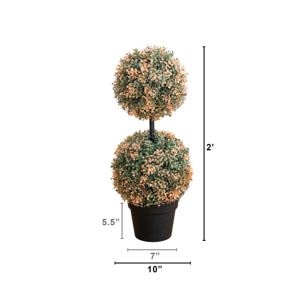 Autumn Boxwood Double Ball Topiary Tree