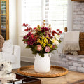 Mixed Floral Arrangement Speckled Ceramic Vase