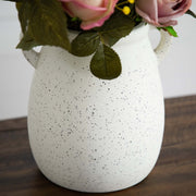 Mixed Floral Arrangement Speckled Ceramic Vase