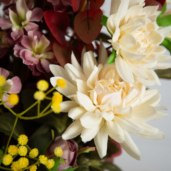Mixed Floral Arrangement Speckled Ceramic Vase