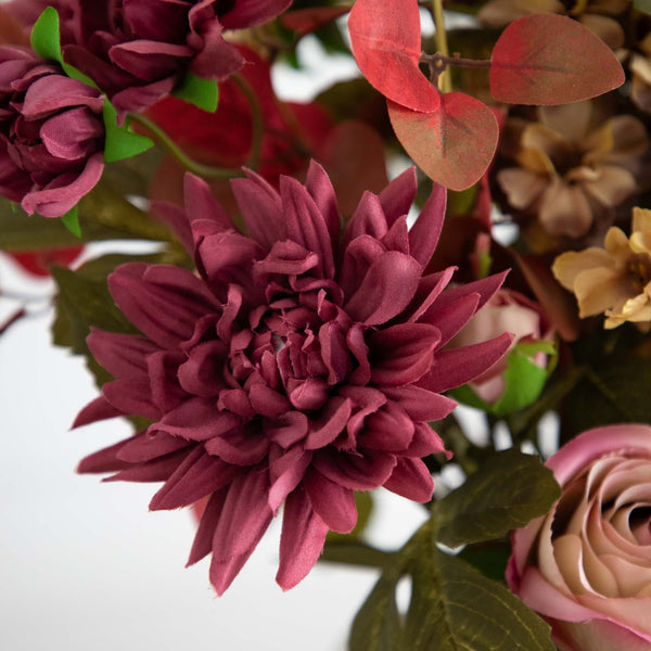 Mixed Floral Arrangement Speckled Ceramic Vase