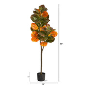 Autumn Fiddle Leaf Artificial Floor Tree