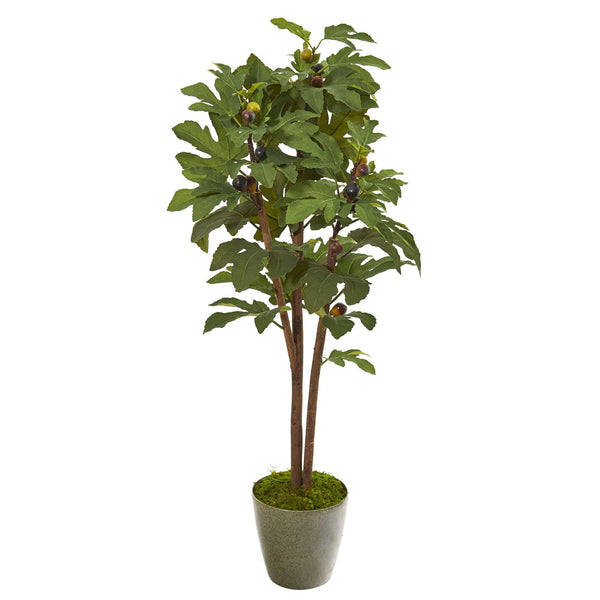 Artificial Fig Tree Green Planter