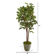 Artificial Fig Tree Green Planter