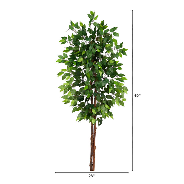 Double Trunk Artificial Ficus Tree