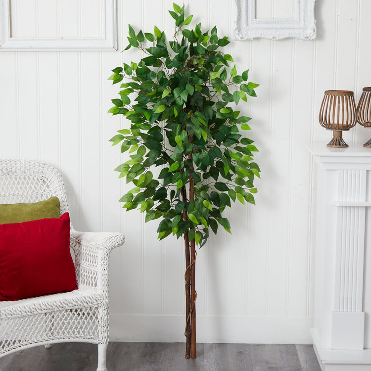 Double Trunk Artificial Ficus Tree