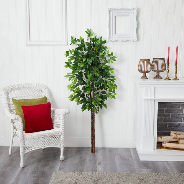 Double Trunk Artificial Ficus Tree
