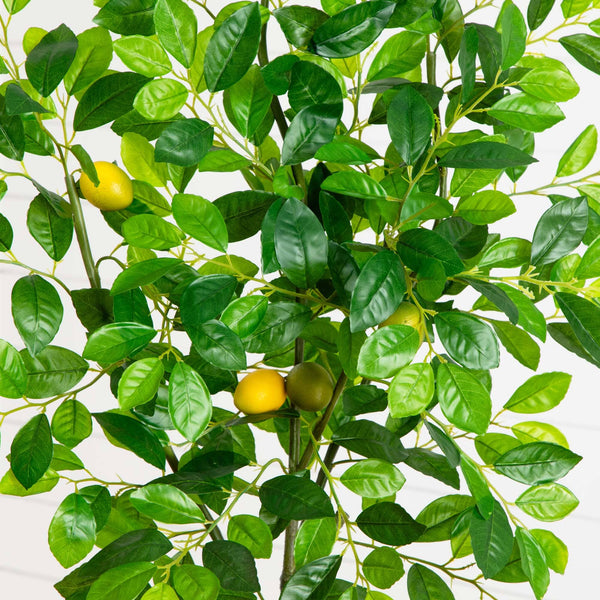 Faux Lemon Topiary Tree Planter