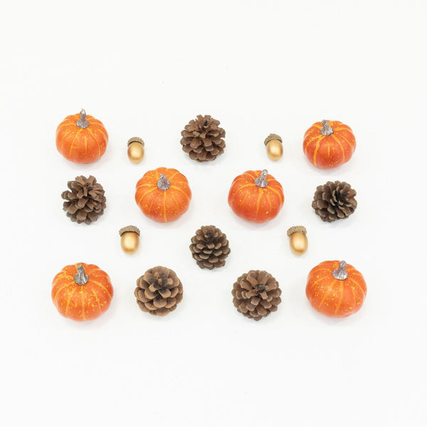 Artificial Harvest Pumpkin Bowl Filler Set