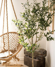 Faux Silk Potted Olive Tree