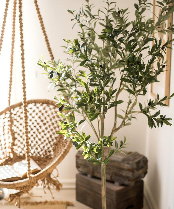 Faux Silk Potted Olive Tree