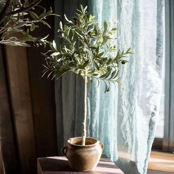 Faux Silk Potted Olive Tree
