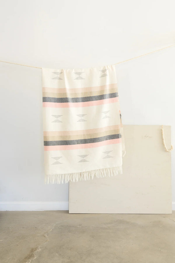 Handwoven Cotton Striped Throw Blanket