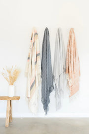 Handwoven Cotton Striped Throw Blanket
