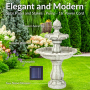 Two-Tier Solar Outdoor Water Fountain