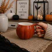 Pumpkin-Shaped Ceramic Coffee Mug