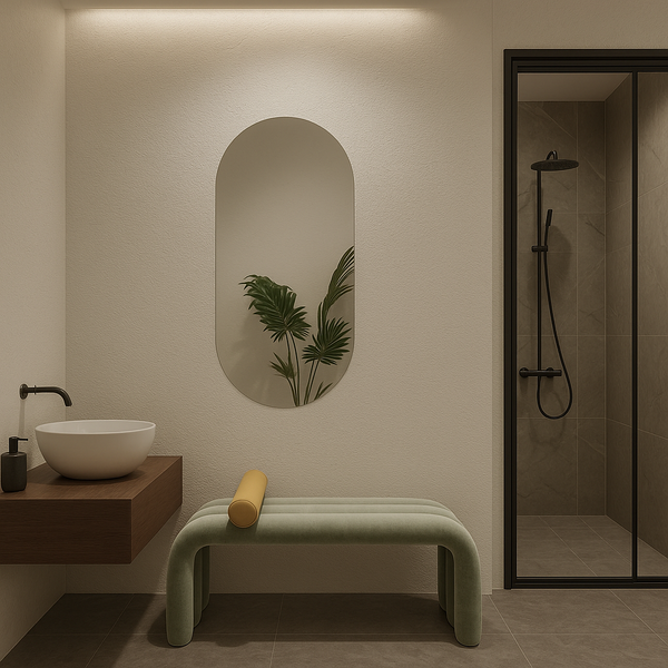 Frameless Capsule Wall Mirror