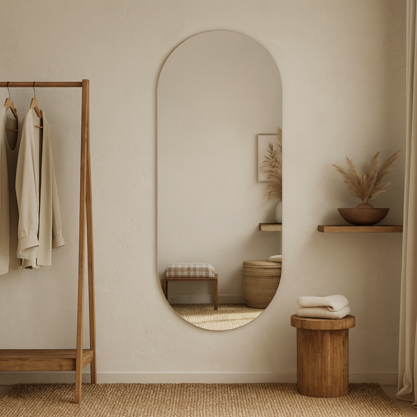 Frameless Capsule Wall Mirror