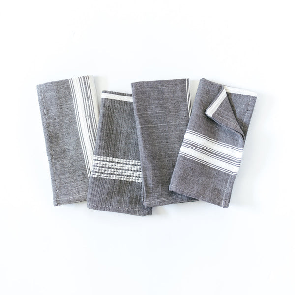 Hand-Spun Striped Cotton Napkin Set