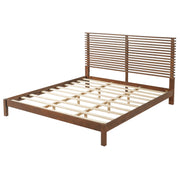 Slatted Walnut King Bed Frame with Headboard