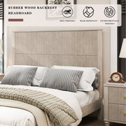 Reeded Wood Platform Bed Frame