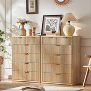 Fluted Wood-Grain Six-Drawer Dresser – chest (view 5) | Roost & Roam