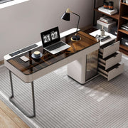 Ivory Fluted Writing Desk With Cabinet (view 5) | Roost & Roam
