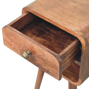 Curved Mango Wood Mini Nightstand