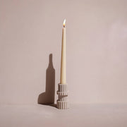 Ribbed Sandstone Taper Candle Holder