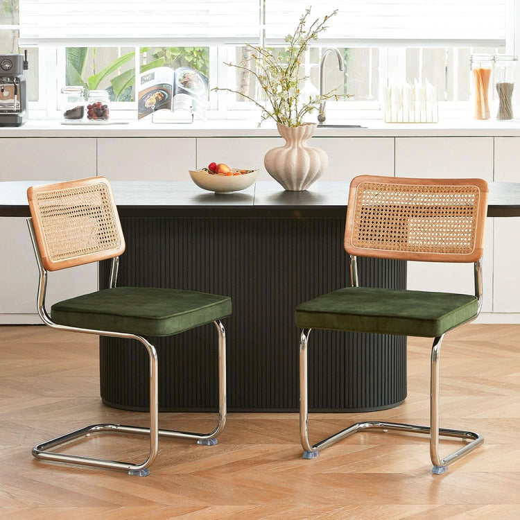 Cane Back Cantilever Dining Chair Set – dining room set (view 5) | Roost & Roam