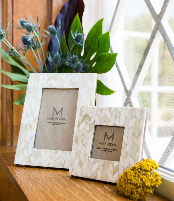 Chevron Bone Inlay Picture Frame