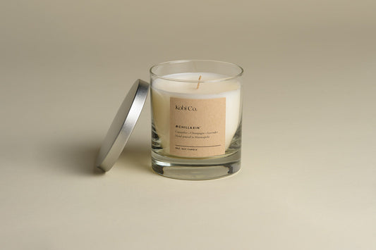 Cucumber Champagne Lavender Soy Candle — Natural soy wax candle in cucumber, champagne, and lavender — hand-poured in