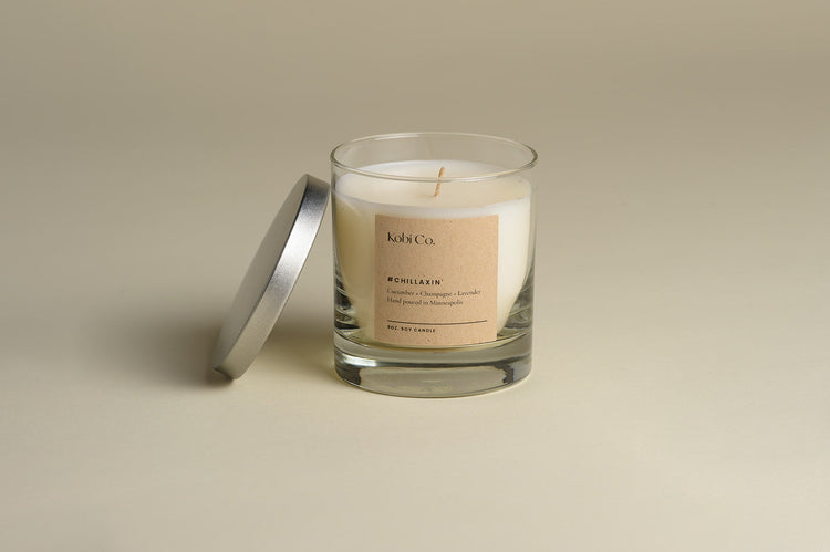 Cucumber Champagne Lavender Soy Candle — Natural soy wax candle in cucumber, champagne, and lavender — hand-poured in