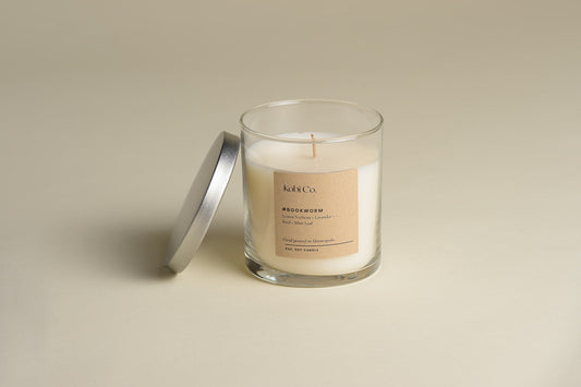 Herb & Citrus Hand-Poured Soy Candle — Herbaceous soy candle hand-poured in Minneapolis with lemon verbena, lavender, and