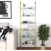 Marble-Print Six-Tier Ladder Bookcase – book case (view 9) | Roost & Roam