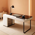 Ivory Fluted Writing Desk With Cabinet – in ivory | Roost & Roam