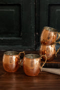 Hammered Copper Moscow Mule Mug Set