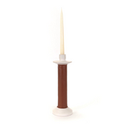 Recycled Leather Ceramic Candlestick