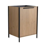 Fluted Wood-Grain Freestanding Bathroom Vanity